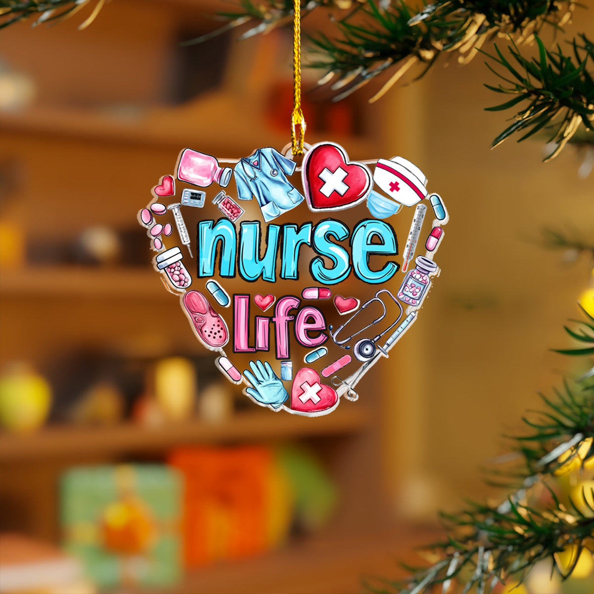 Acrylic Ornament Nurse Life Elegant Christmas Tree Ornament