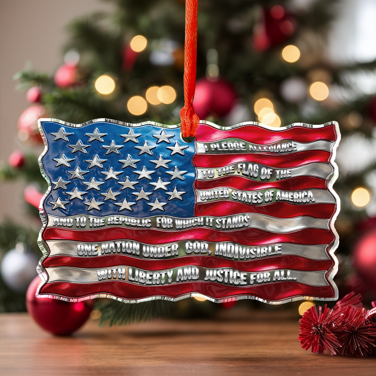 Acrylic Ornament Pack Discount America Pledge Flag Perfect Gift For Him Holiday Merch Decor Idea