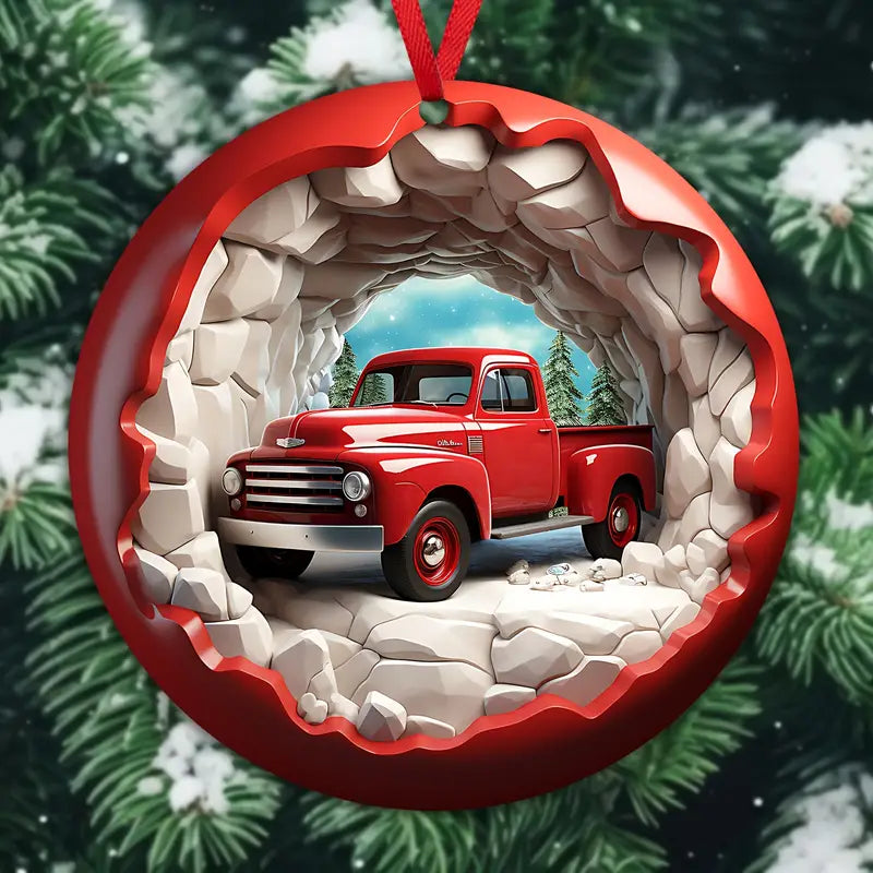 Acrylic Ornament Pack Discount Red Trucks Christmas Lovely Ornament Gift For Him