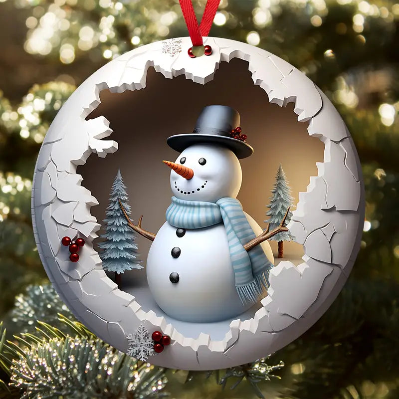Acrylic Ornament Pack Discount Snowman Wooden Christmas Perfect Ornament Gift For Her