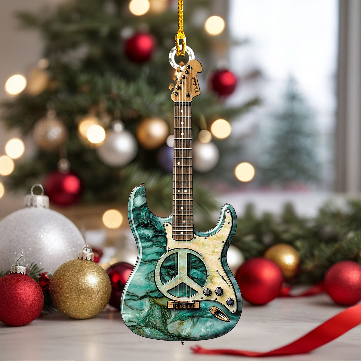 Acrylic Ornament Peace Guitar Beautiful Ornament For Family