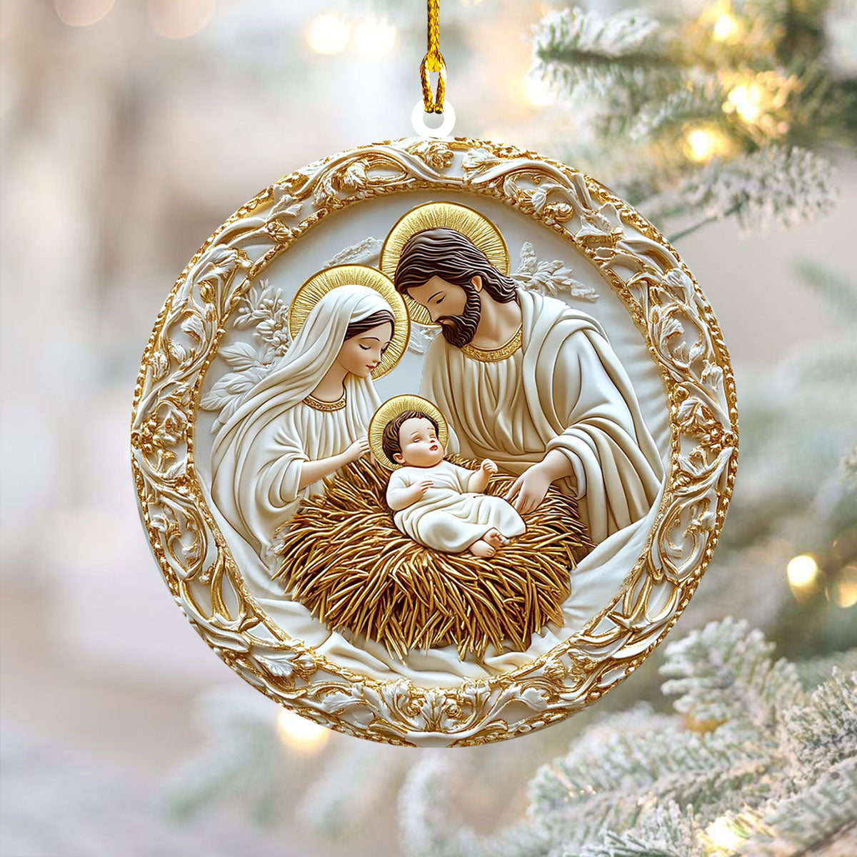 Acrylic Ornament Peaceful Nativity Blessing Elegant Christmas Tree Ornament
