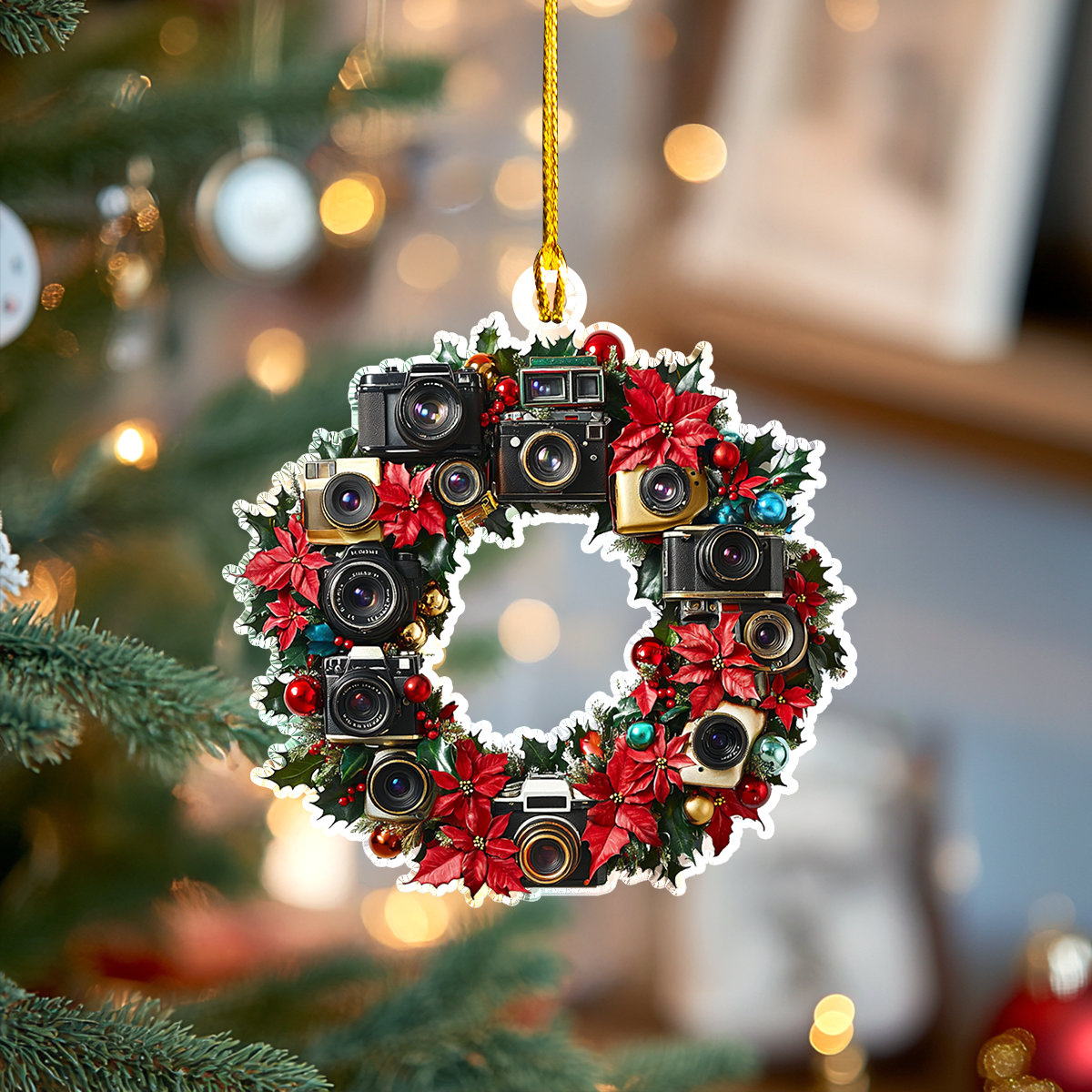 Acrylic Ornament Photography Lover Christmas Wreath Unique Keepsake Ornament Gift