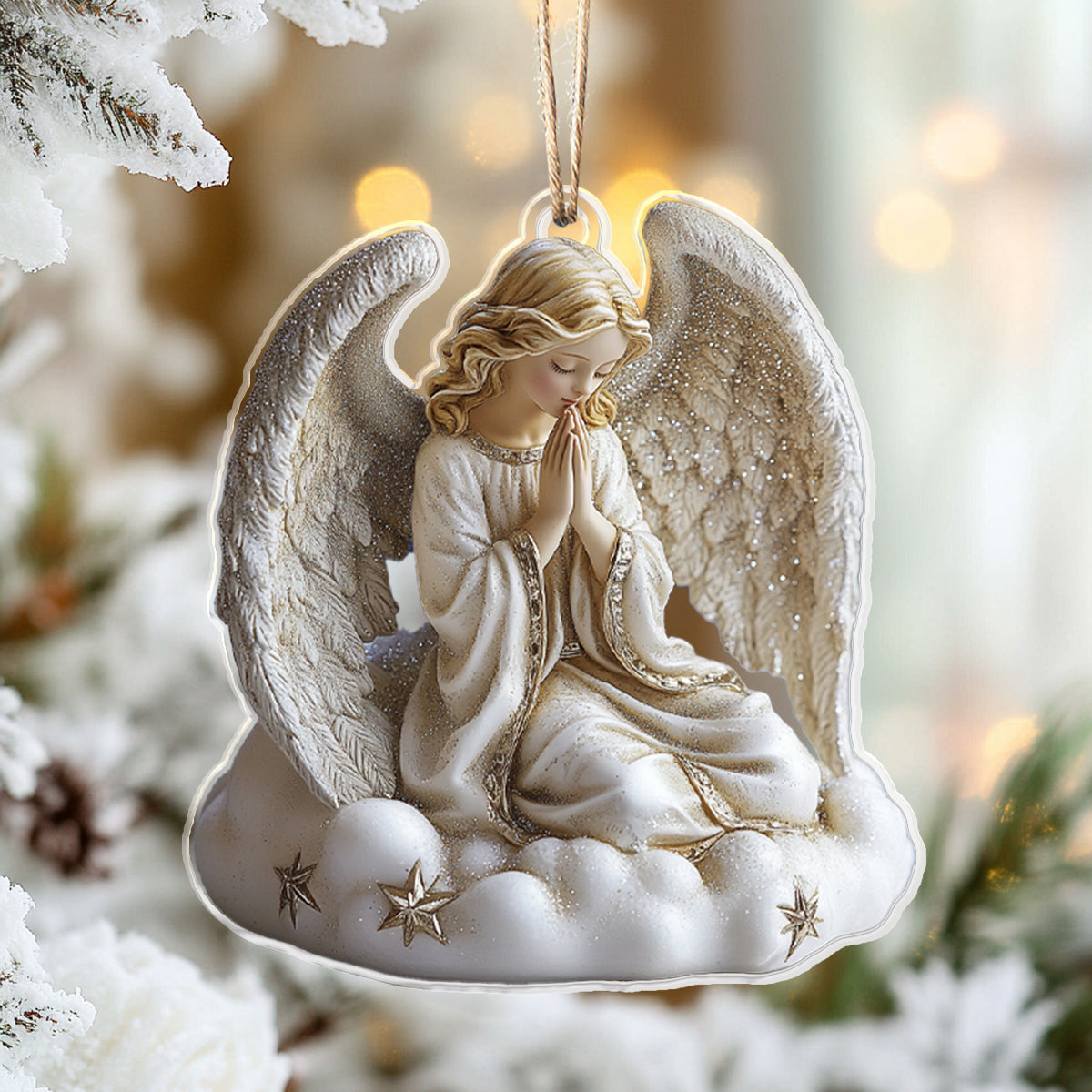 Acrylic Ornament Praying Angel Joyful Christmas Ornament Keepsake