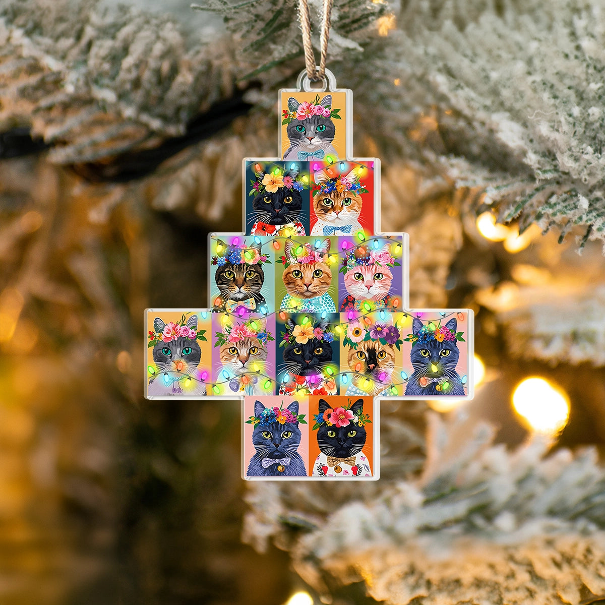 Acrylic Ornament Purrfectly Festive Cat Tree.1 Cozy Wearable Merch Keepsake Festive Christmas Tree Ornament