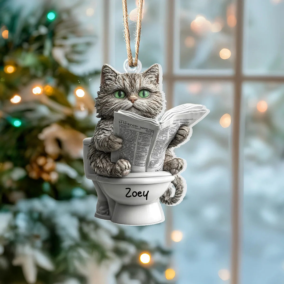 Acrylic Ornament Purrfectly Quirky Cat Festive Christmas Tree Ornament