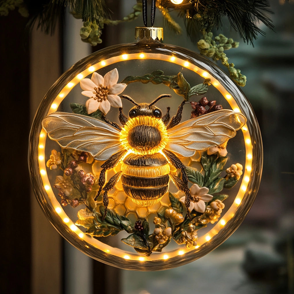 Acrylic Ornament Radiant Bee Special Holiday Tree Decor