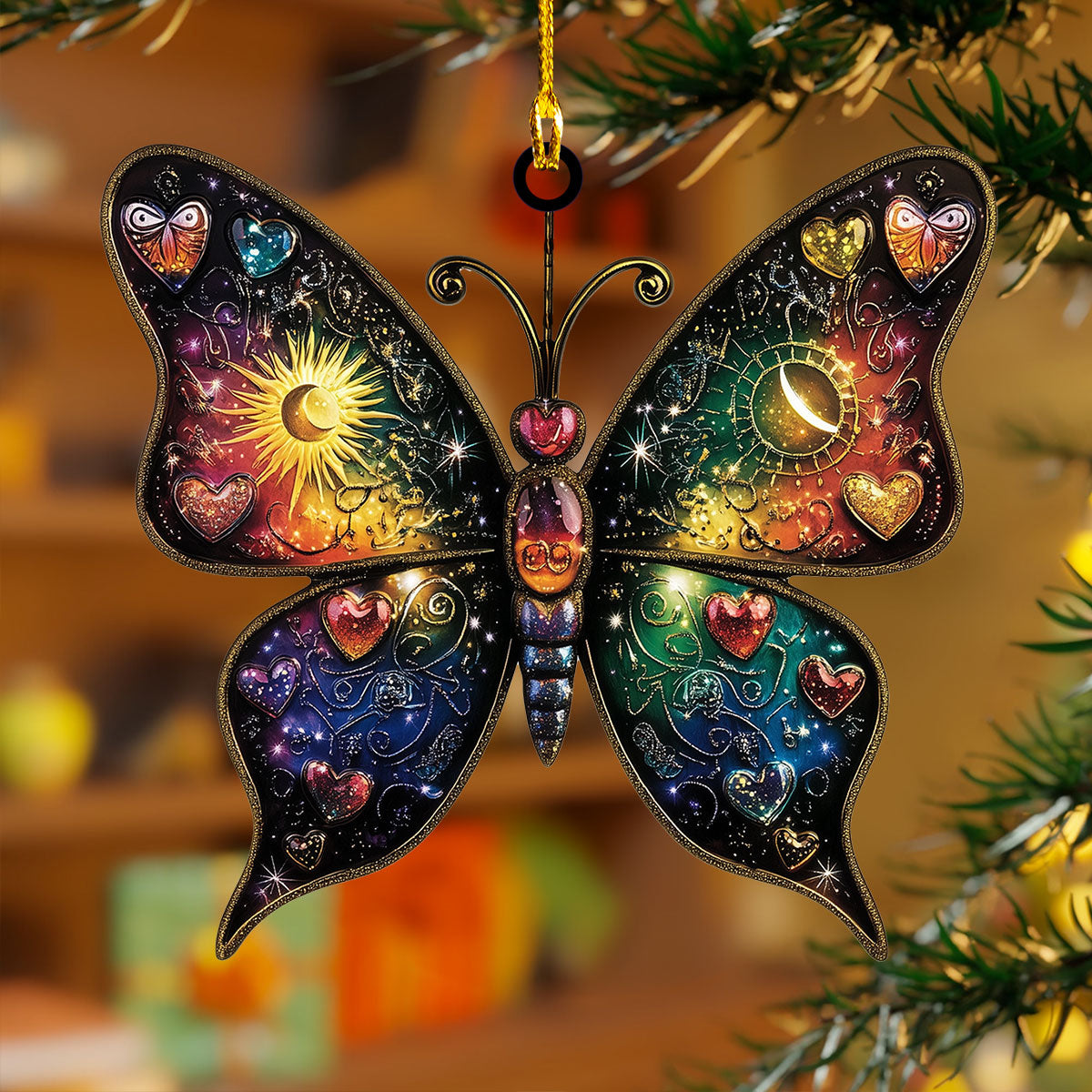 Acrylic Ornament Radiant Butterfly Cozy Christmas Tree Decoration
