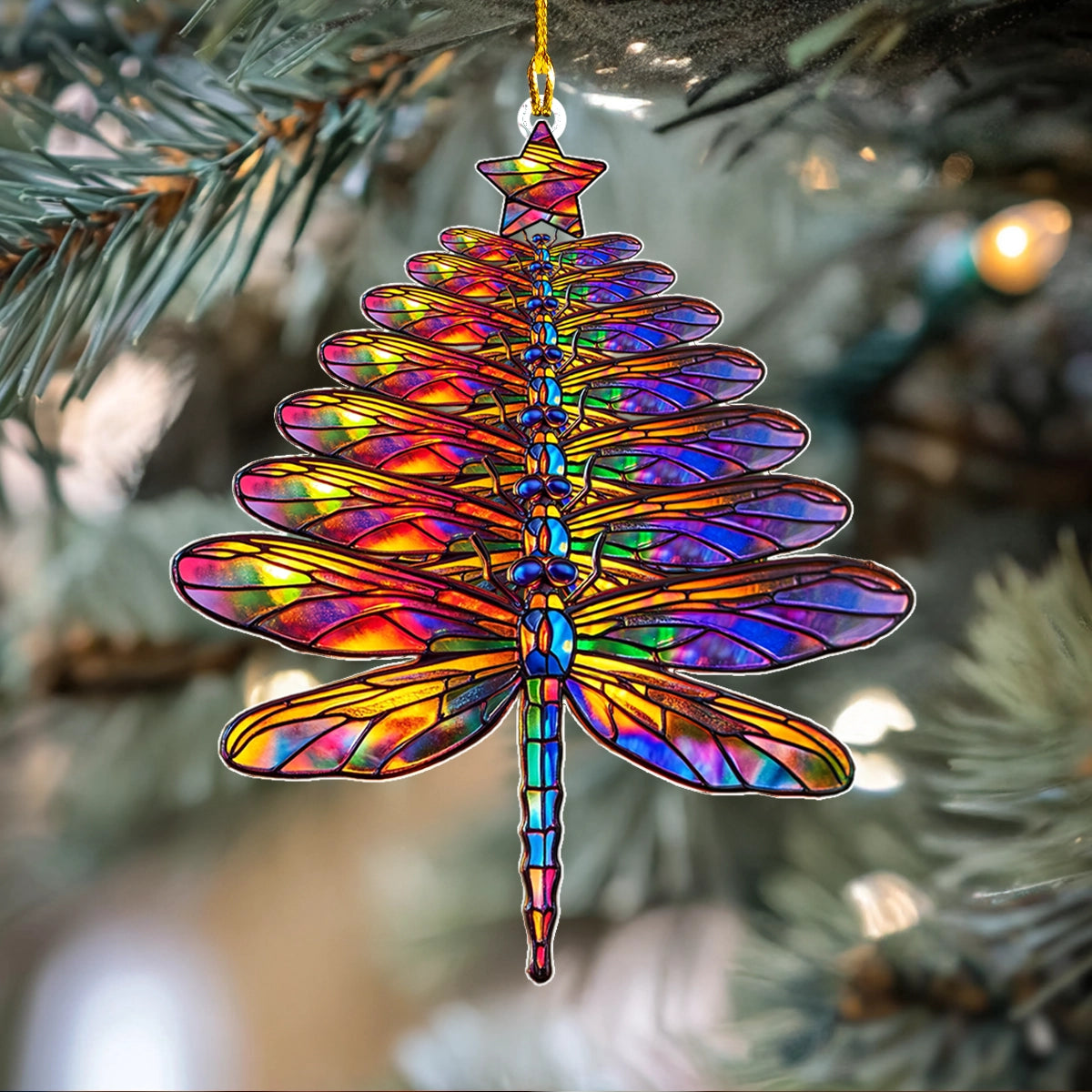 Acrylic Ornament Radiant Dragonfly Christmas Tree Beautiful Christmas Ornament