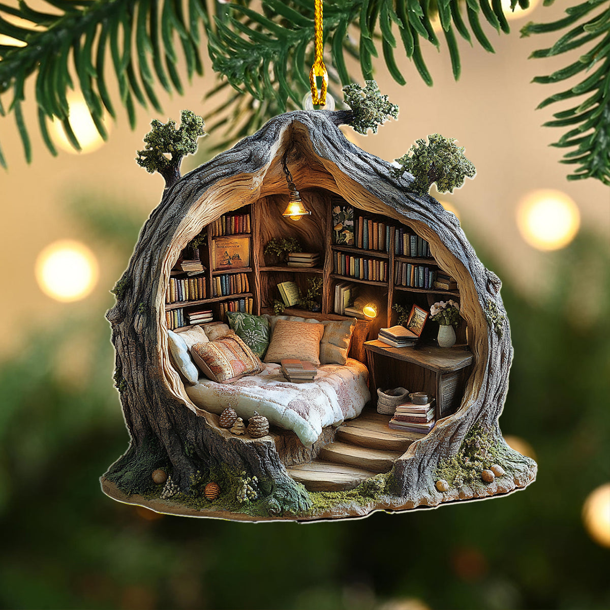 Acrylic Ornament Readers Dream Bedroom Magical Christmas Spirit Ornament
