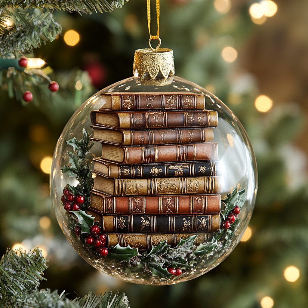 Acrylic Ornament Reading Christmas Ball Lovely Holiday Ornament Gift