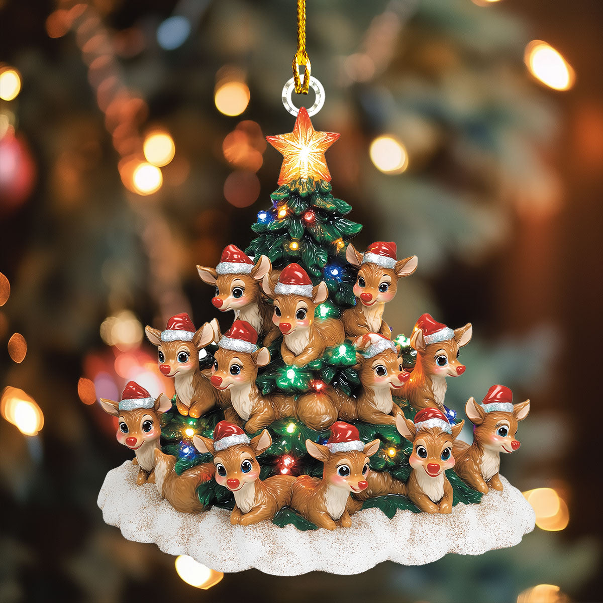 Acrylic Ornament Reindeer Cheer Tree Ornament Holiday Merch Decor Idea