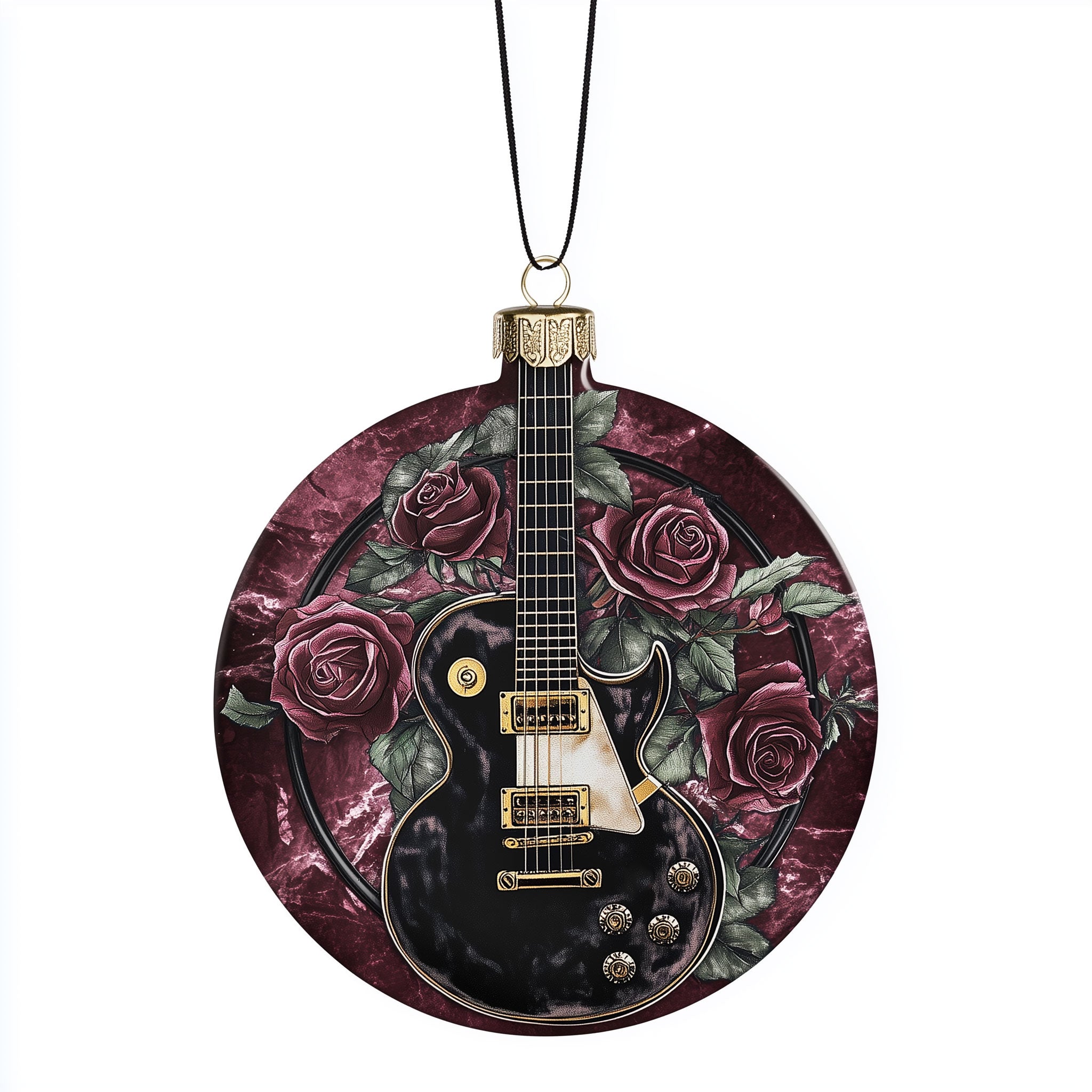 Acrylic Ornament Rose Guitar Ornament Cute Custom Christmas Ornament