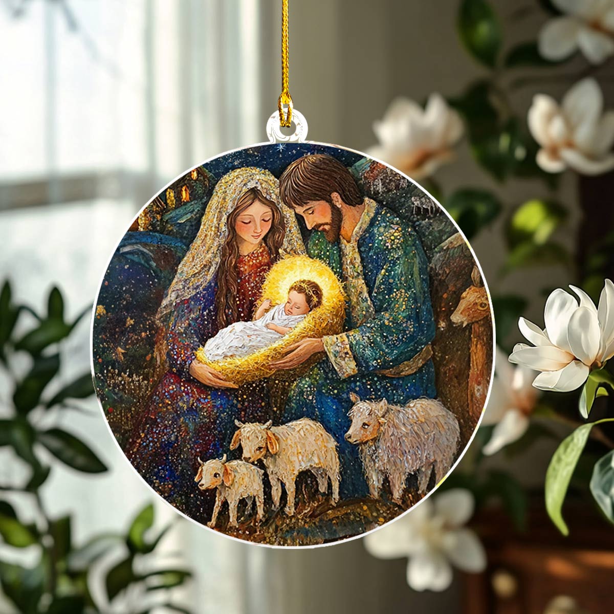 Acrylic Ornament Sacred Christmas Nativity Festive Merch Ornament Design