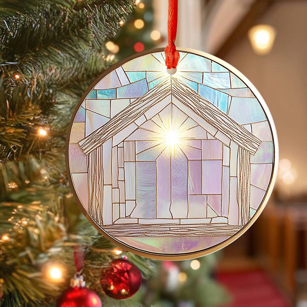 Acrylic Ornament Sacred Moment Joyful Christmas Ornament Keepsake