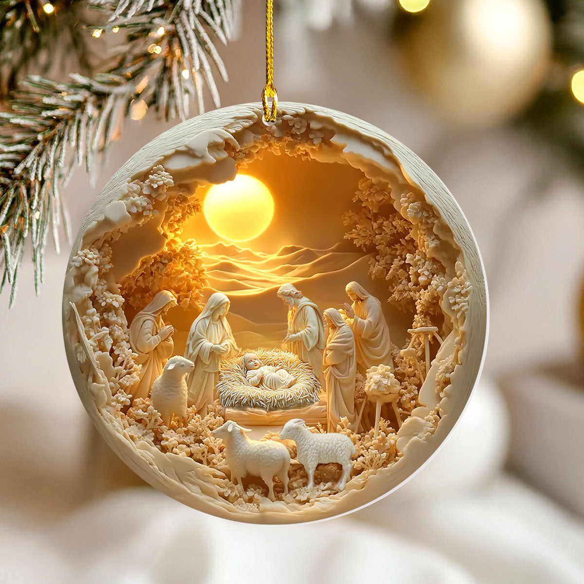 Acrylic Ornament Sacred Moments Holiday Stylish Merch Ornament Design