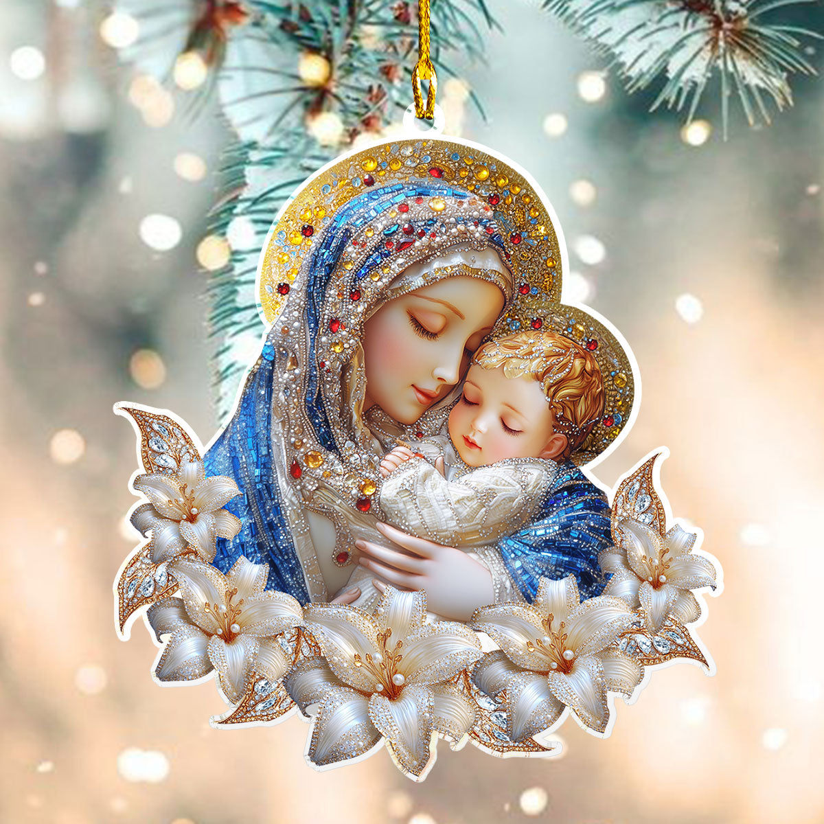 Acrylic Ornament Sacred Serenity Festive Merch Ornament Design