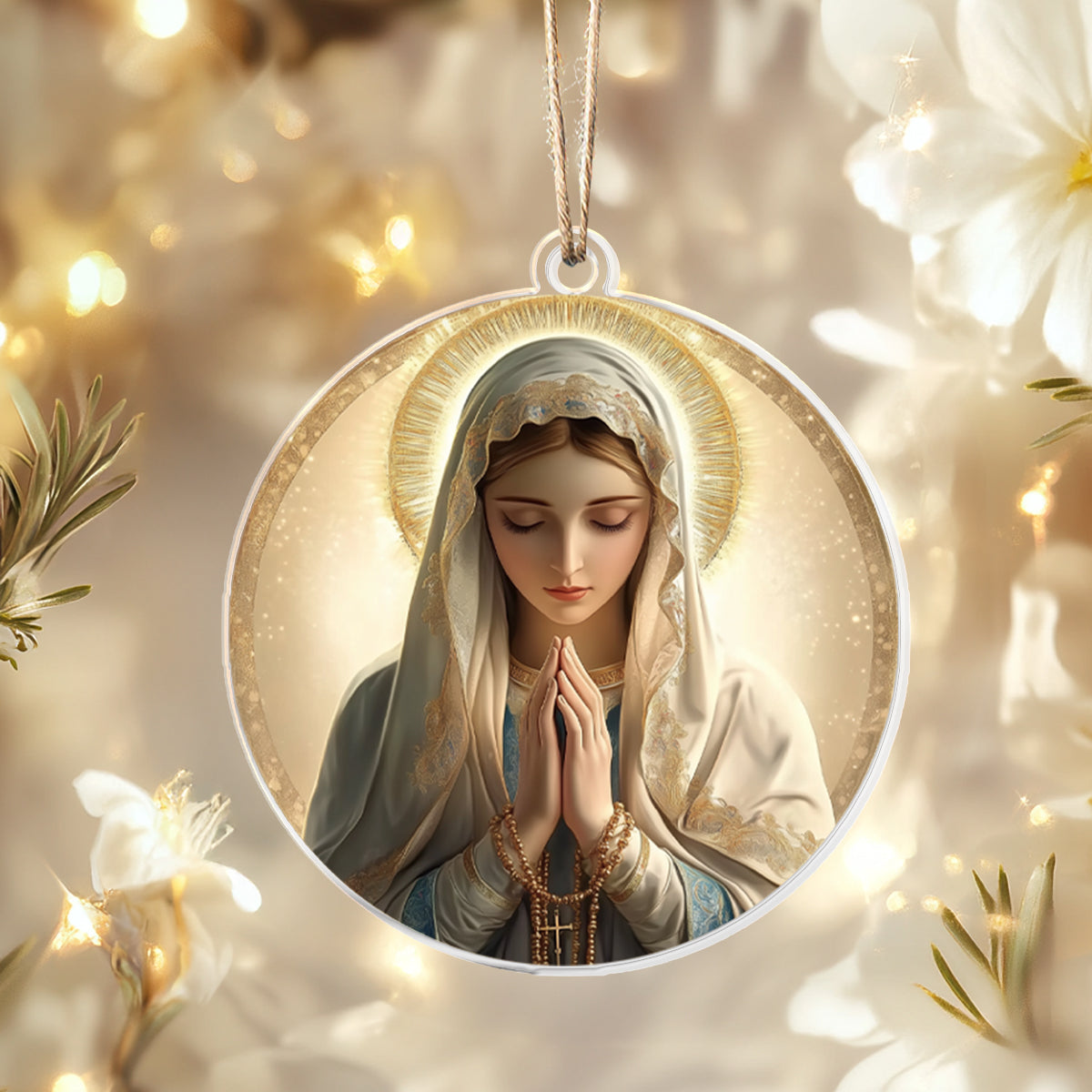 Acrylic Ornament Sacred Serenity Praying Virgin Mary Charming Holiday Home Decoration