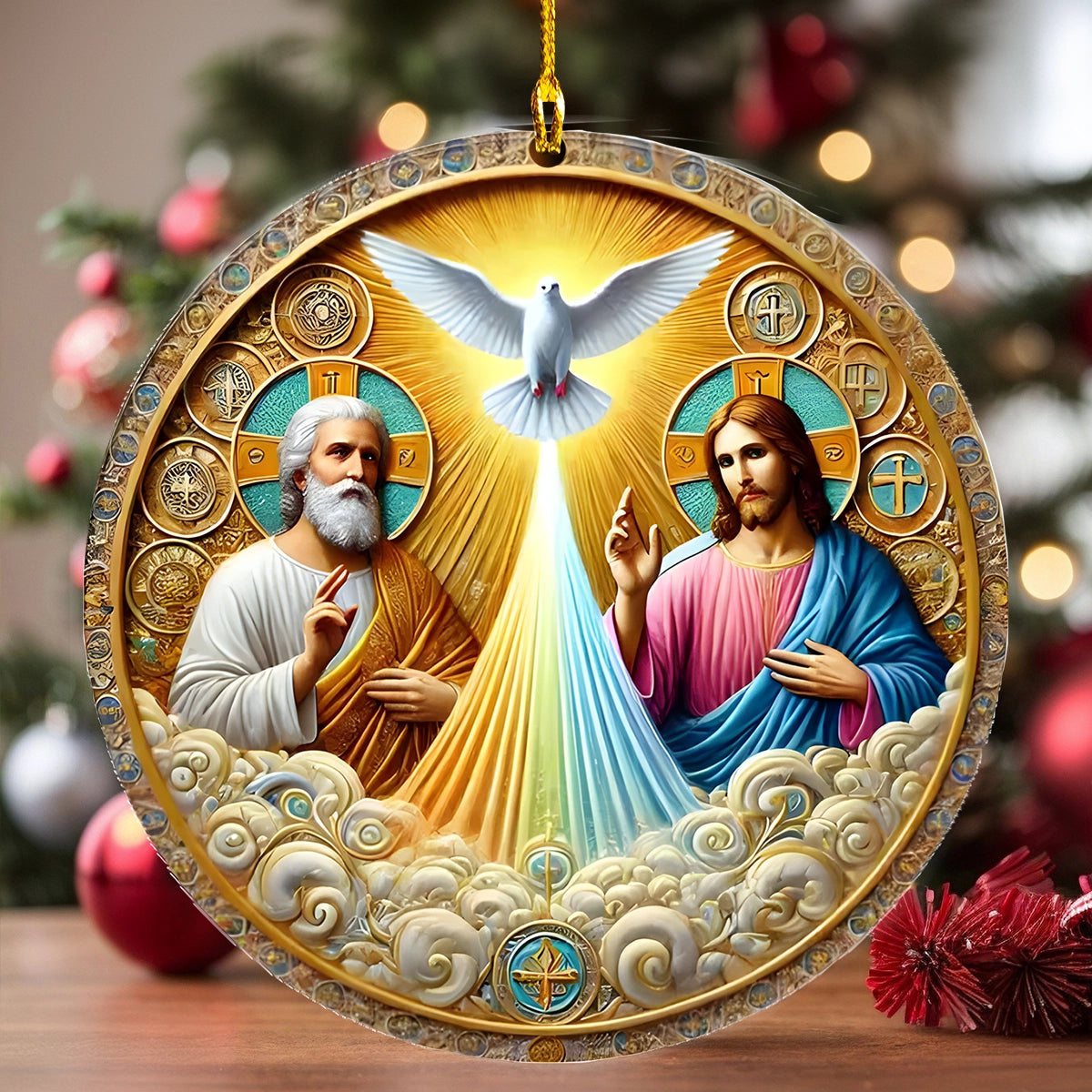 Acrylic Ornament Sacred Trinity Light Charming Holiday Home Decoration