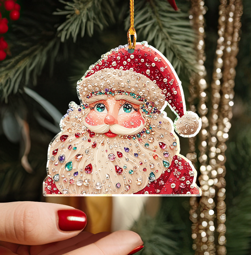 Acrylic Ornament Santa Stylish Holiday Ornament Design