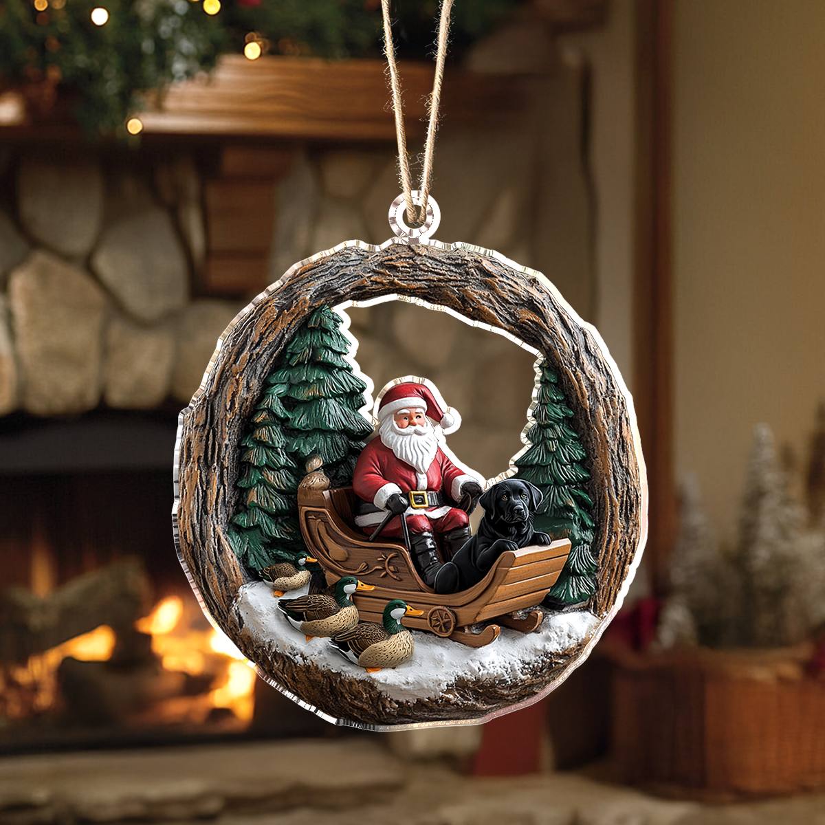Acrylic Ornament Santa Very Merry Hunt Thoughtful Ornament For Dad