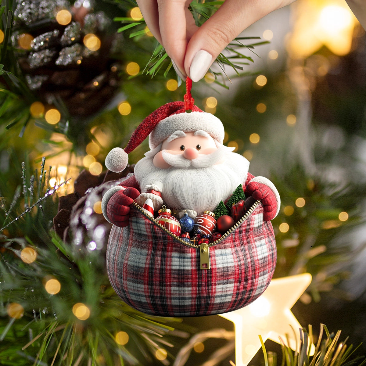 Acrylic Ornament Santas Bag Of Cheer Charming Personalized Ornament