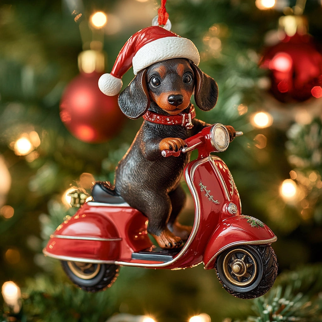 Acrylic Ornament Santas Little Scooter Buddy Lovely Ornament Gift For Him