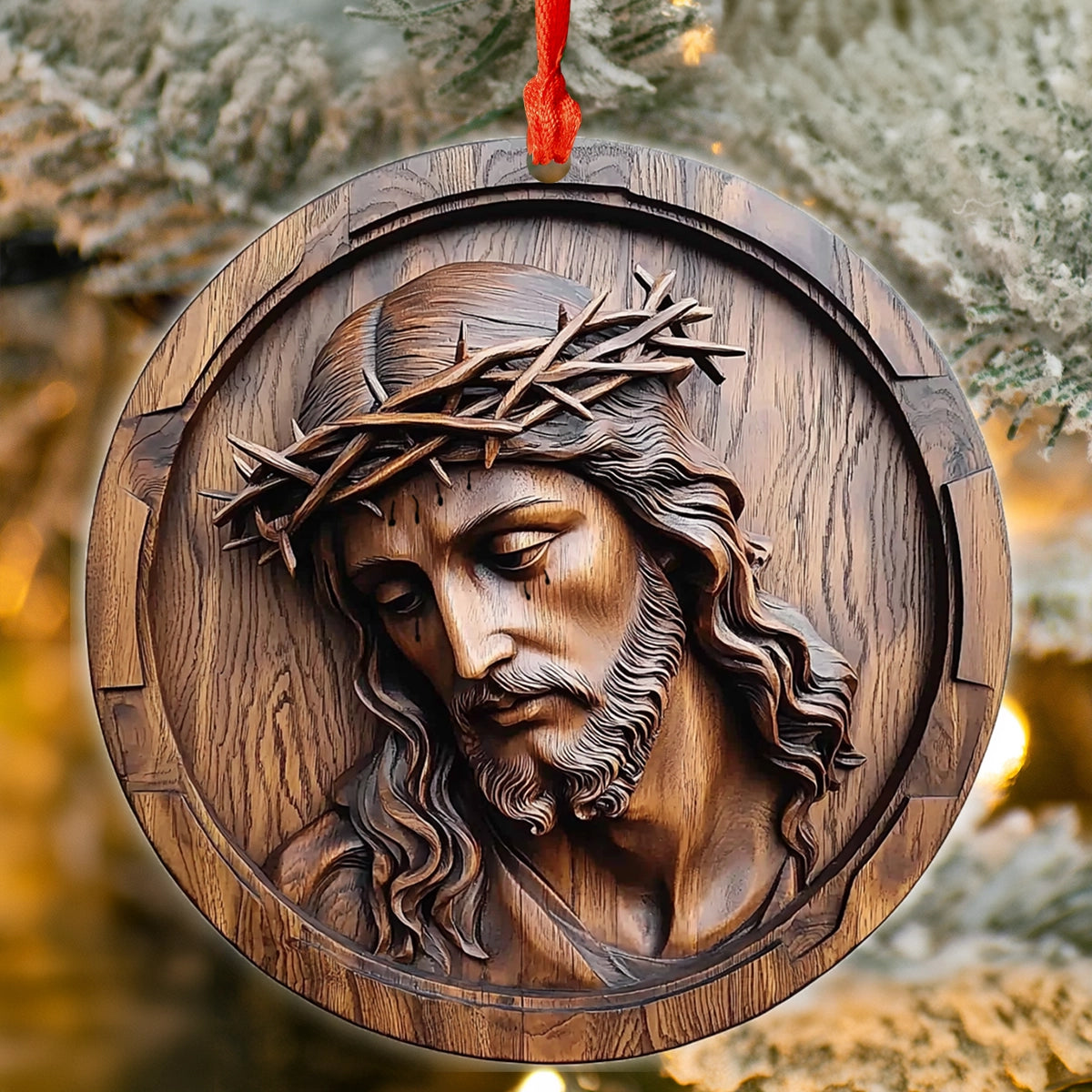Acrylic Ornament Savior Relief Christ Sacred Festive Living Room Ornament