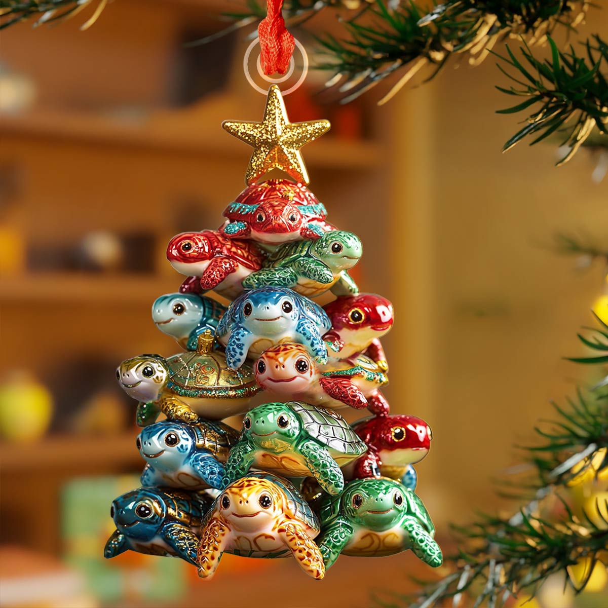 Acrylic Ornament Sea Turtle Tree Beautiful Home Ornament Gift