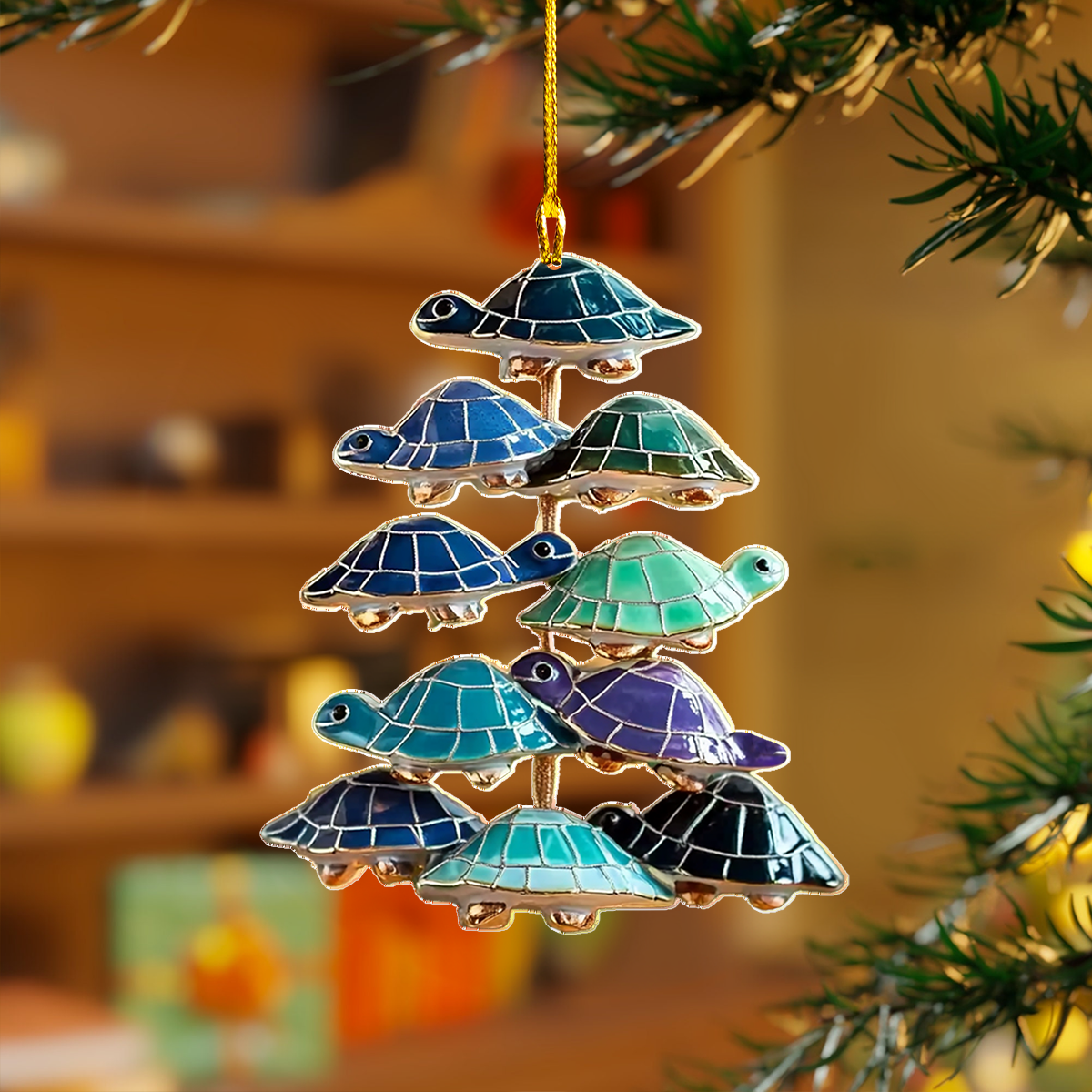 Acrylic Ornament Sea Whimsy Turtle Stylish Merch Ornament Design