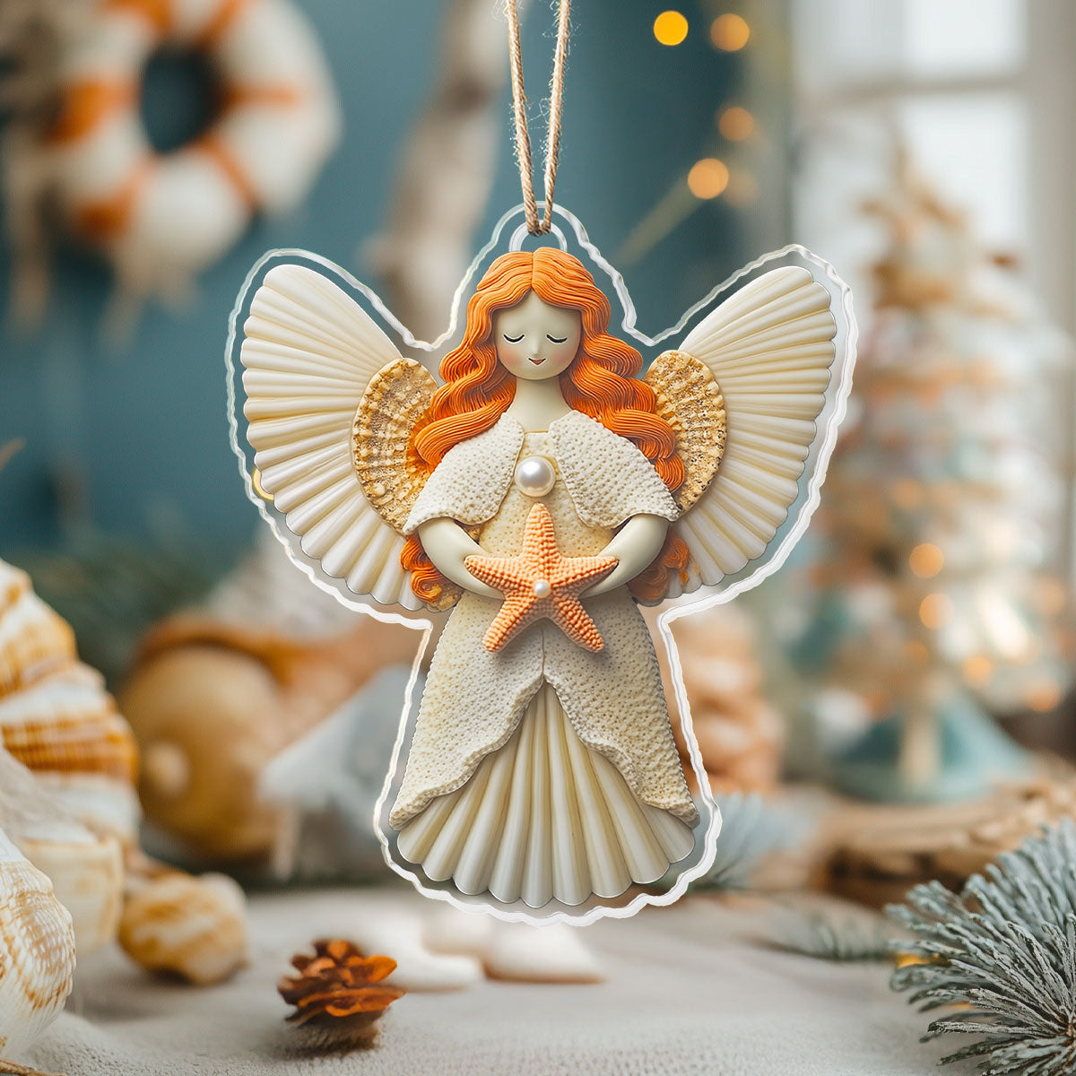 Acrylic Ornament Seashell Angel Collection Charming Personalized Ornament