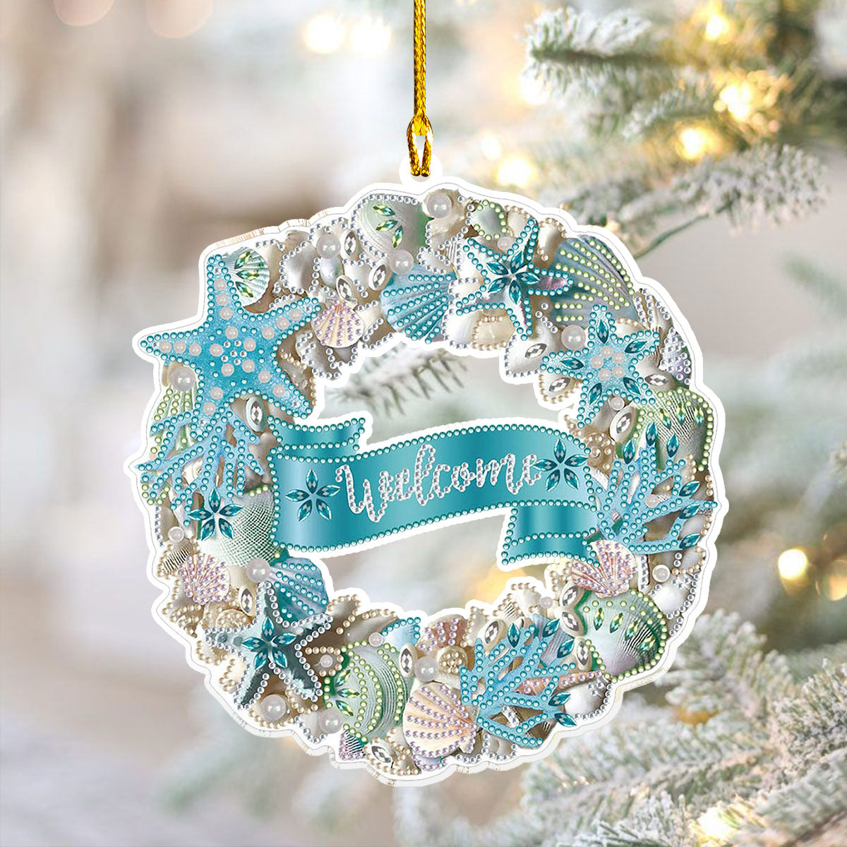 Acrylic Ornament Seaside Holiday Welcome Wreath Meaningful Gift For Family Unique Keepsake Ornament Gift