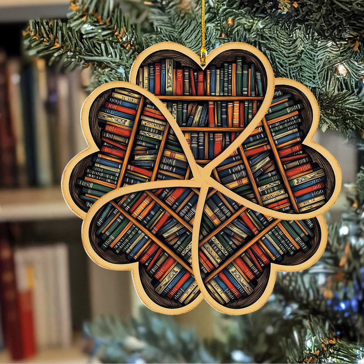 Acrylic Ornament Shamrock Of Book Stories Christmas Ornament for Merch Lovers