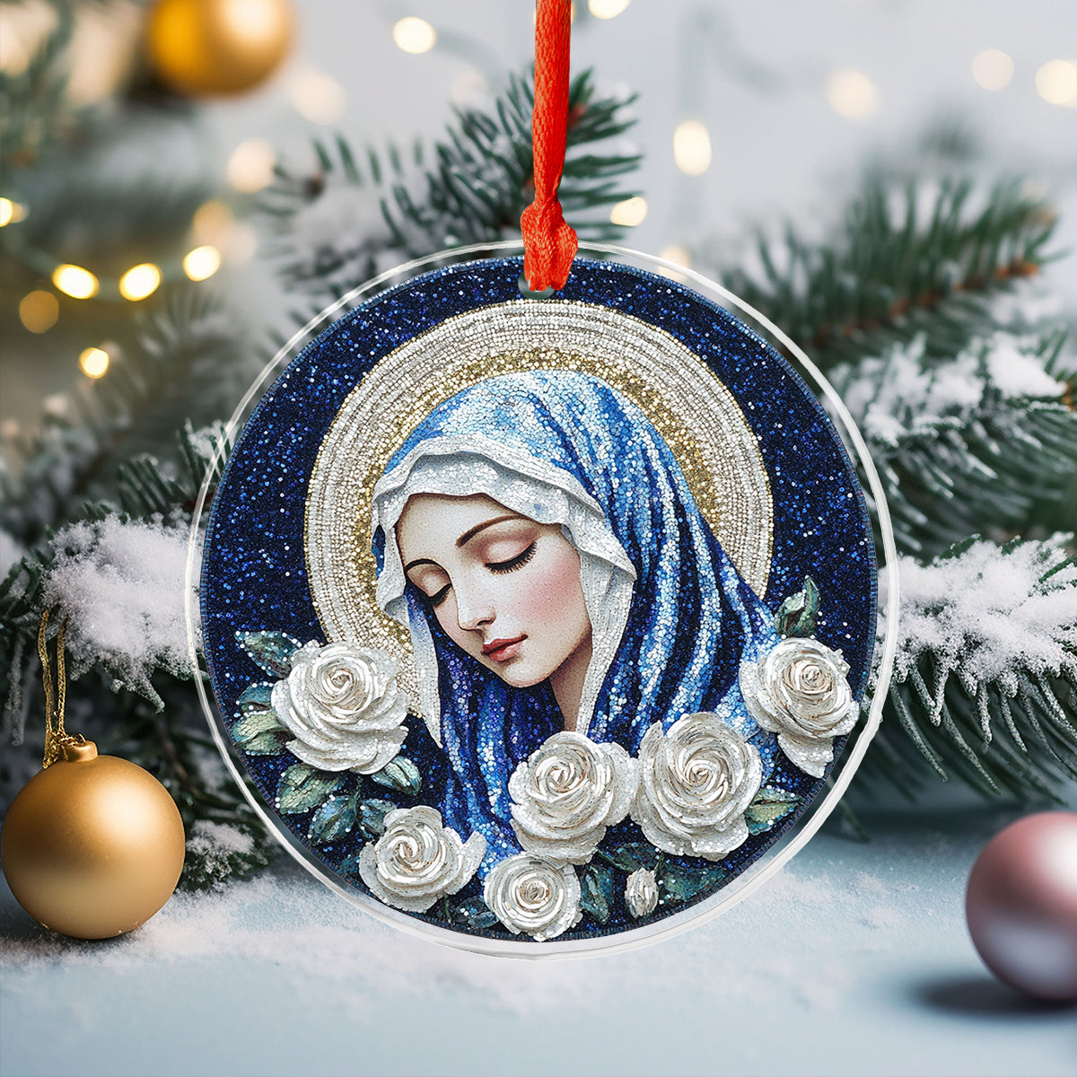 Acrylic Ornament Shimmering Sequins Maria Perfect Merch Gift Idea