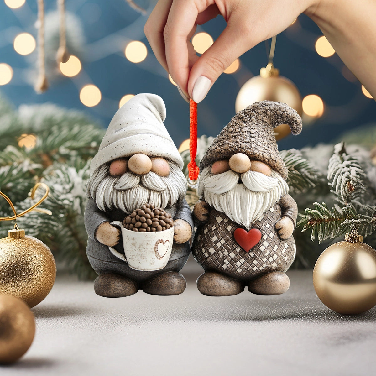 Acrylic Ornament Sips Snuggles Holiday Gnomes Holiday Merch Collection