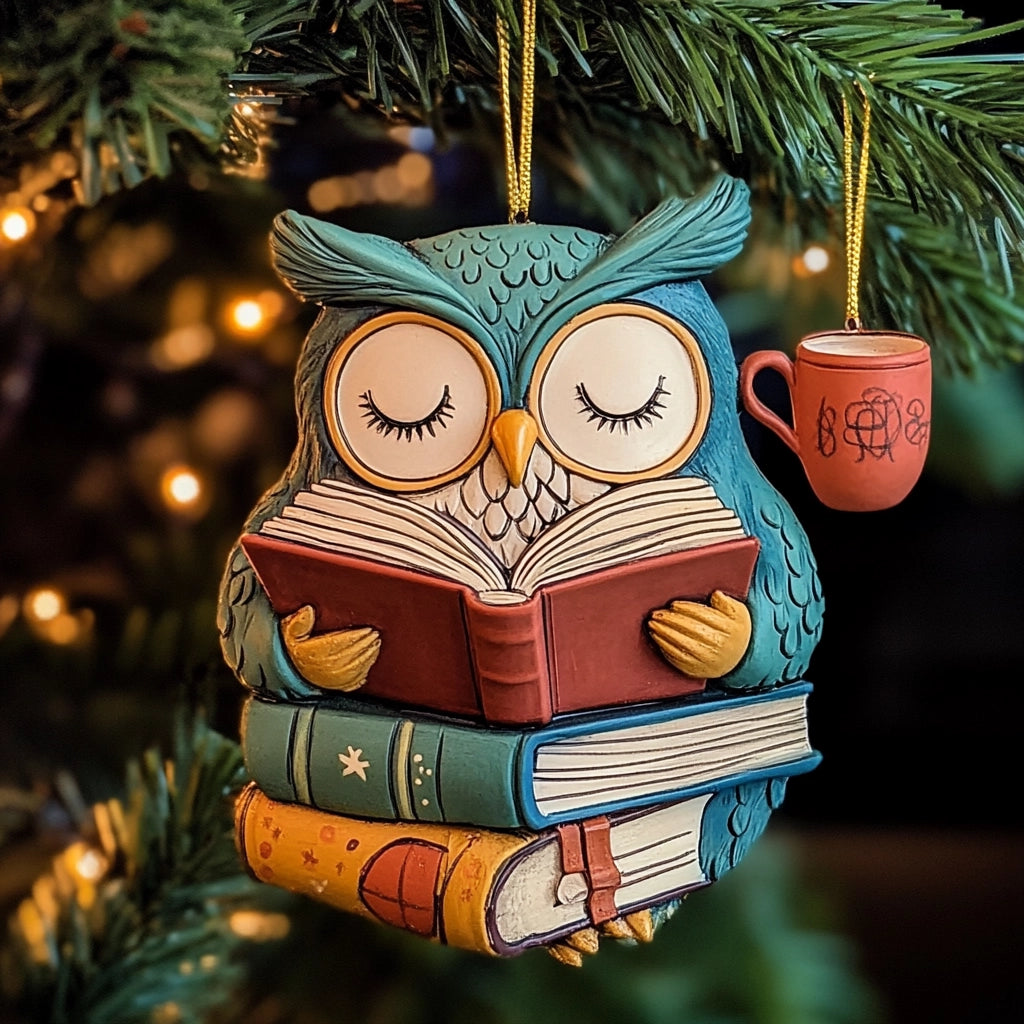 Acrylic Ornament Sleepy Scholar Owl Heartwarming Family Ornament Keepsake