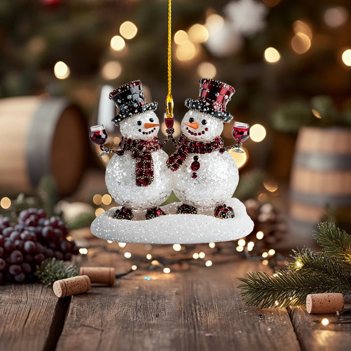 Acrylic Ornament Snowy Cheers Snowman Holiday Merch Collection