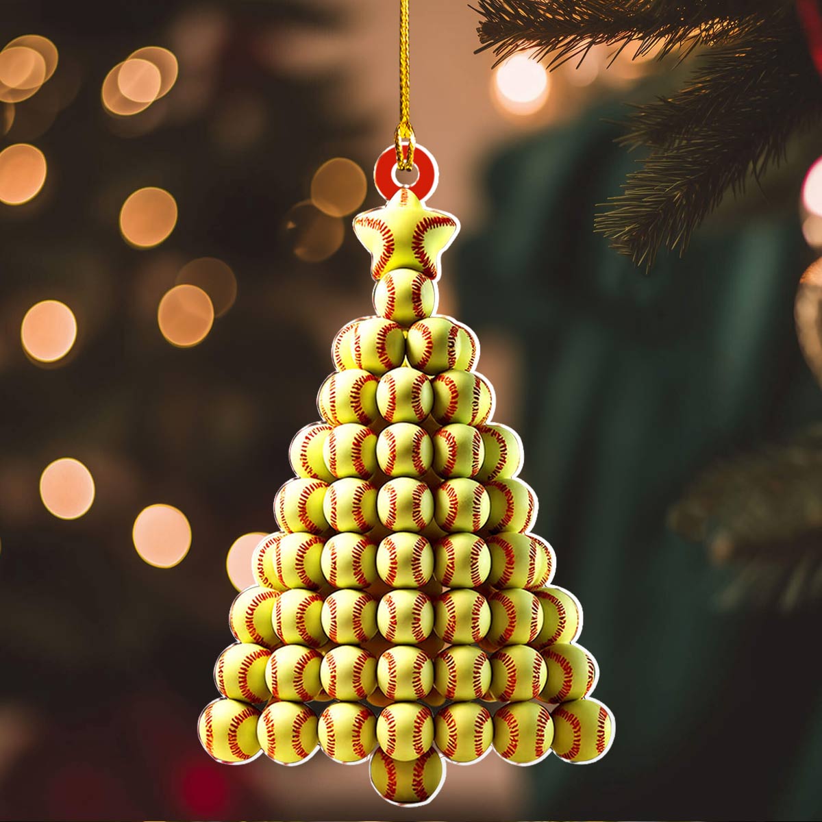 Acrylic Ornament Softball Stack Christmas Tree Magical Christmas Spirit Ornament
