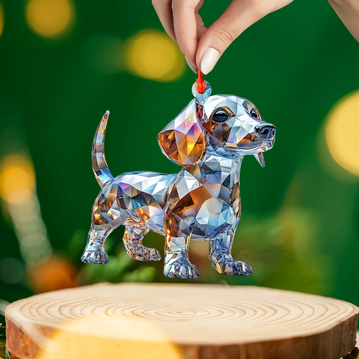 Acrylic Ornament Sparkling Canine Keepsake Unique Keepsake Ornament Gift