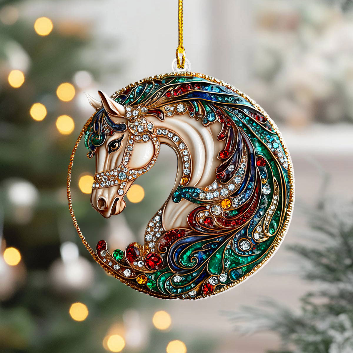 Acrylic Ornament Sparkling Stallion Charm Beautiful Home Ornament Gift
