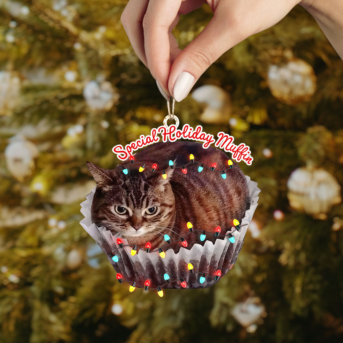 Acrylic Ornament Special Holiday Muffin Cat Lovely Ornament Gift For Him