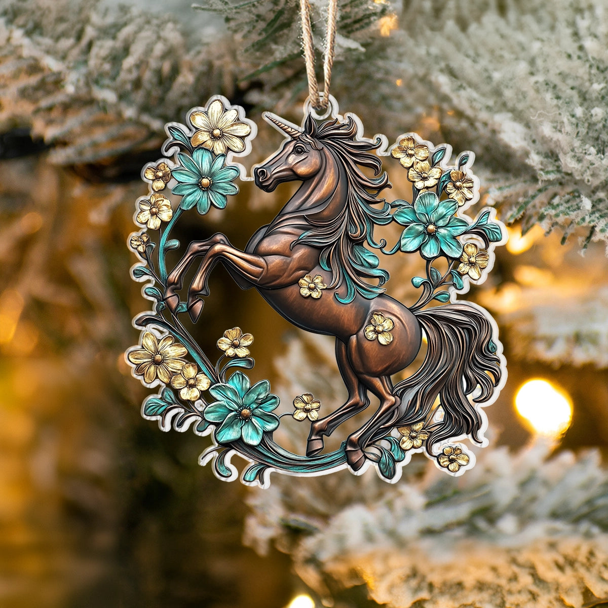 Acrylic Ornament Steed Blossom Special Holiday Tree Decor