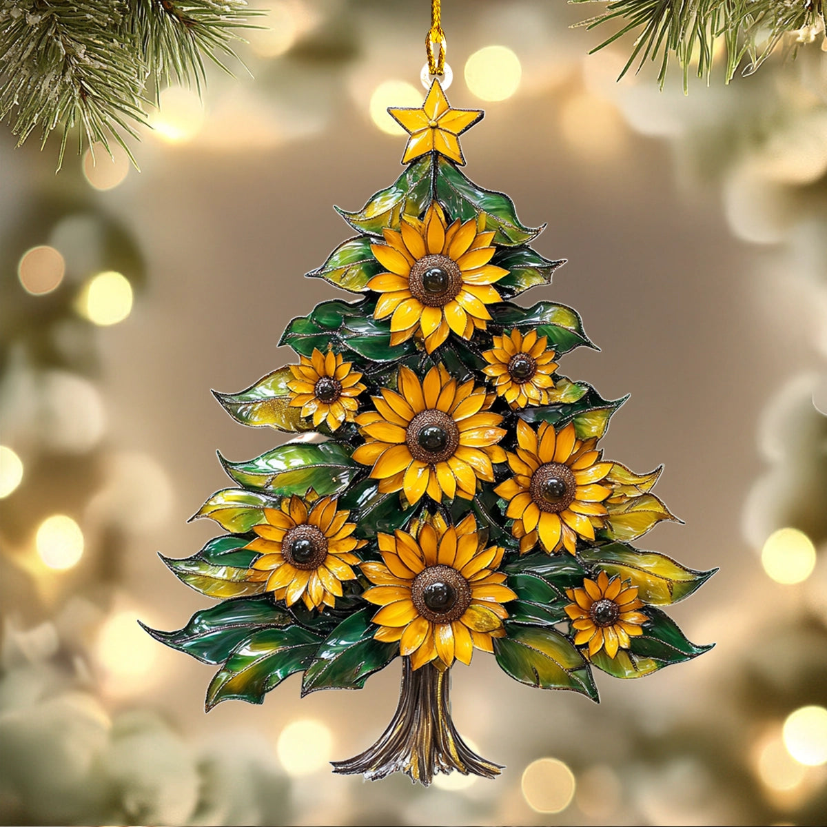 Acrylic Ornament Sunflower Christmas Tree Memorable Merch Keepsake