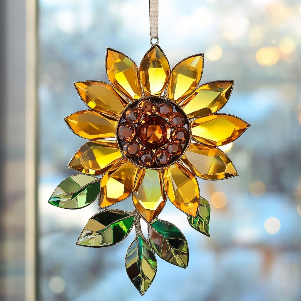Acrylic Ornament Sunflower Golden Rays Of Joy Cozy Christmas Tree Decoration