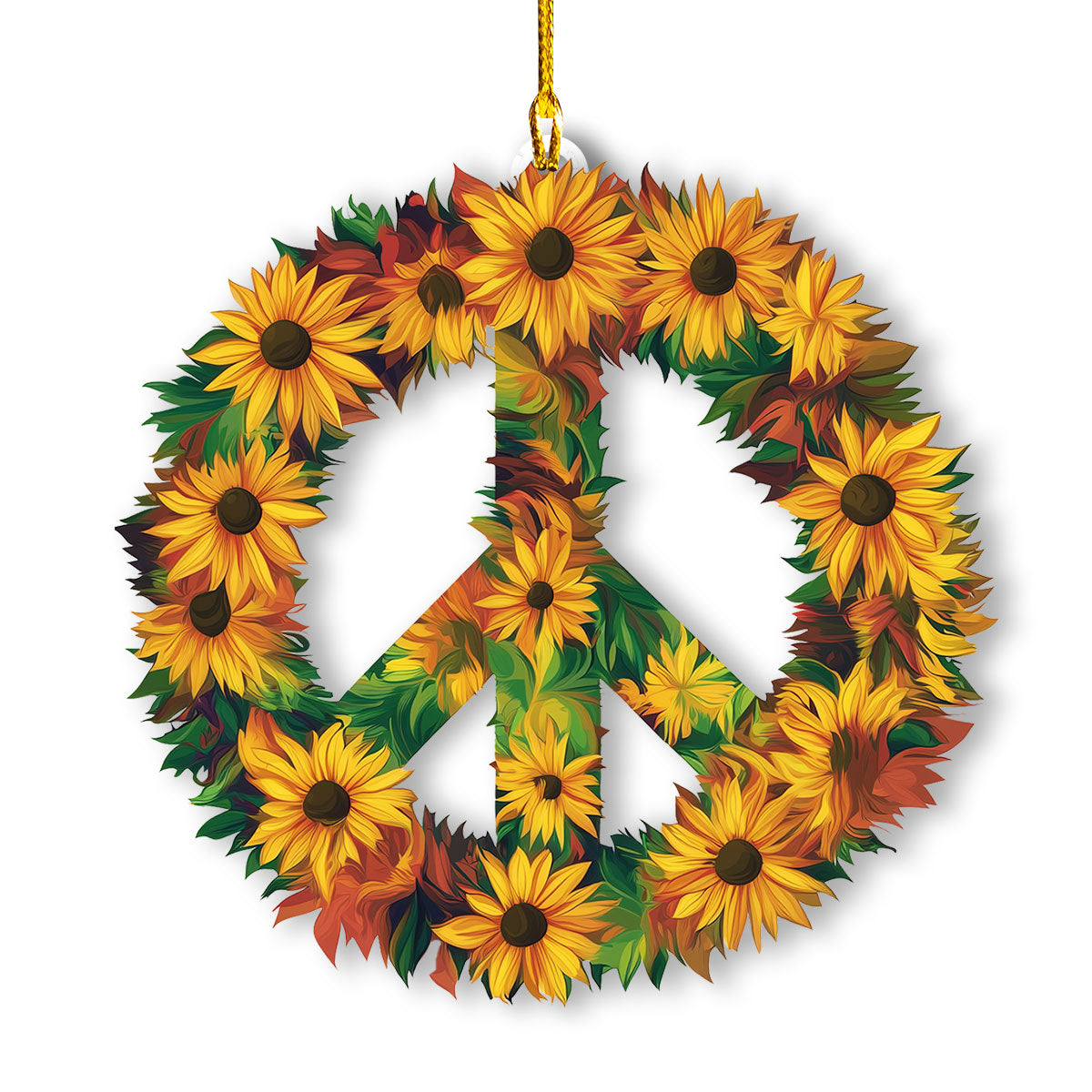 Acrylic Ornament Sunflower Peace Sign Must-Have Holiday Tree Ornament