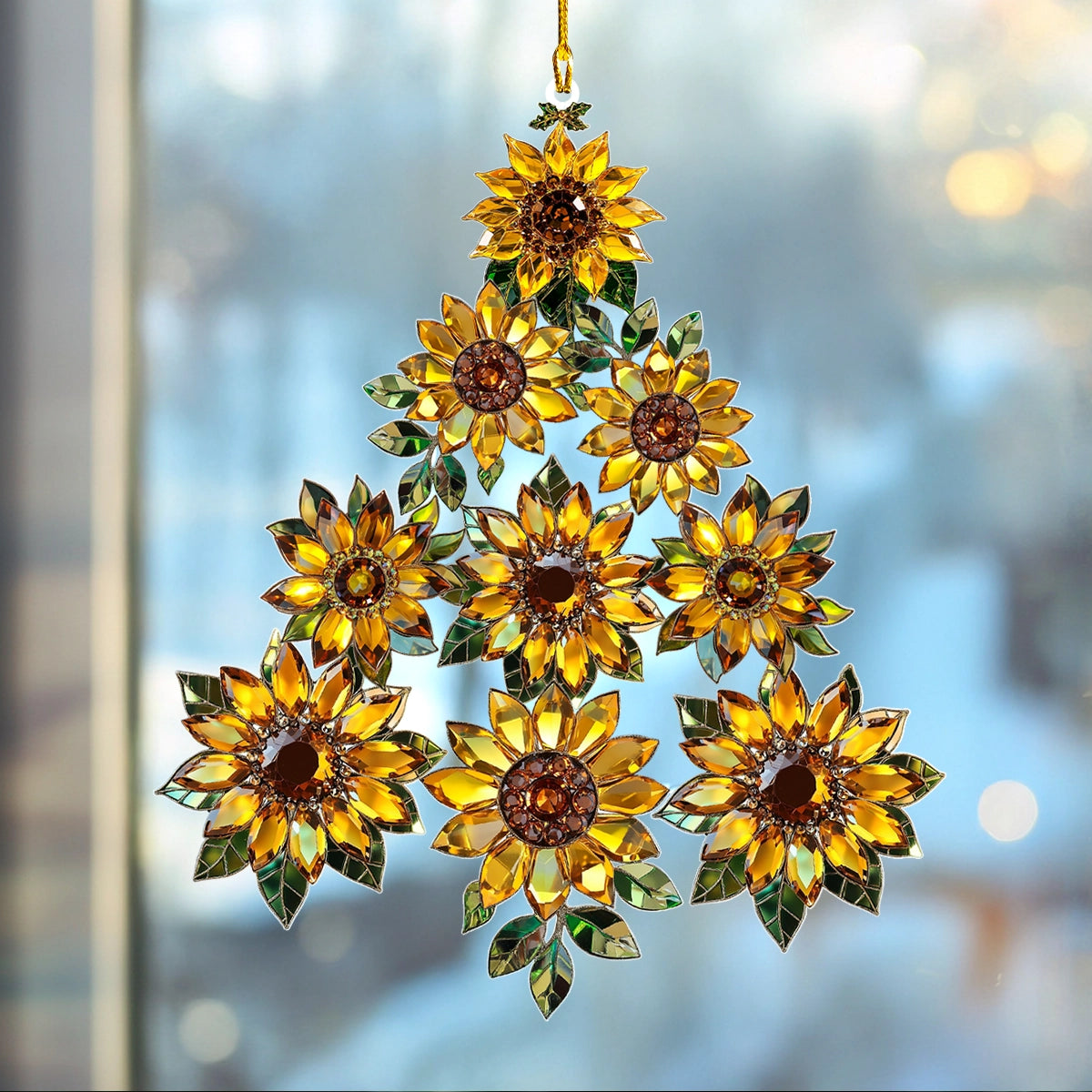 Acrylic Ornament Sunflower Tree Blossoms Of Holiday Cheer Beautiful Ornament For Family