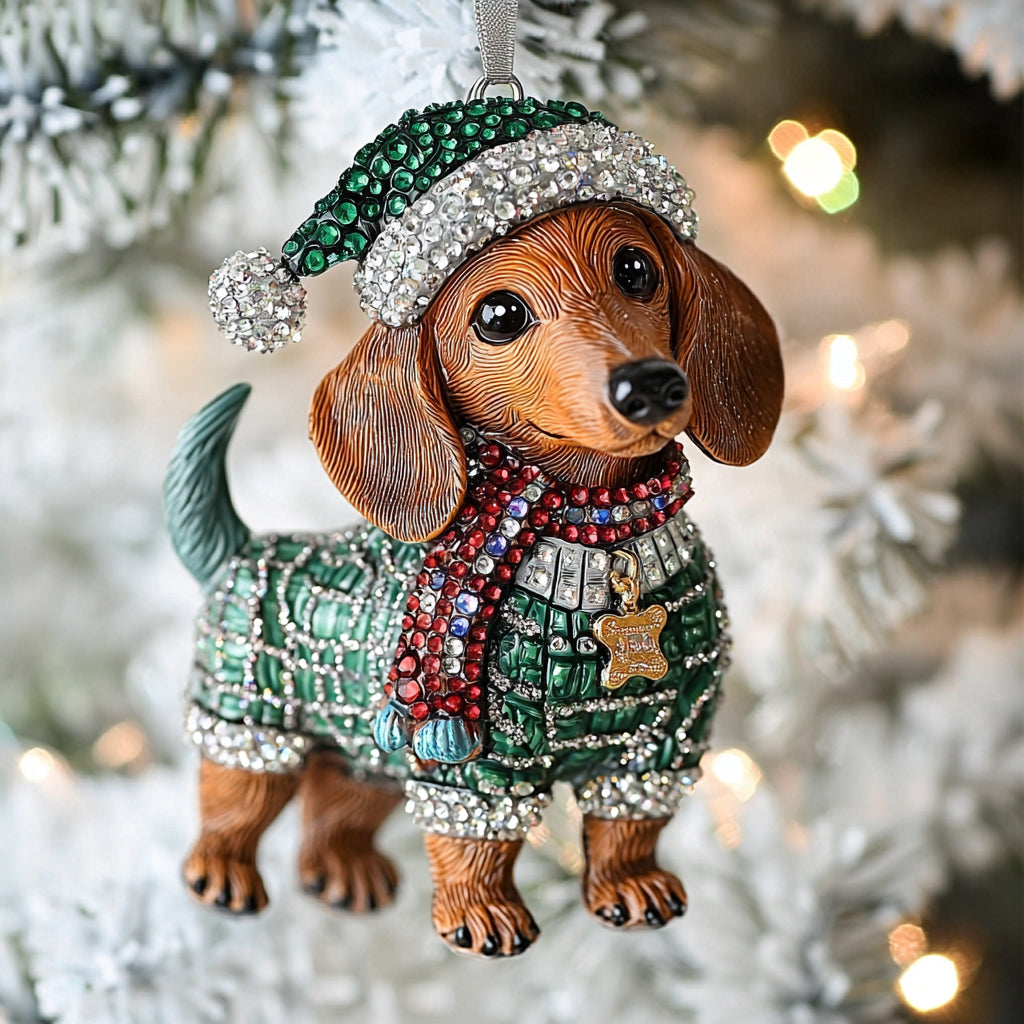 Acrylic Ornament Sweater Dachshund Lovely Holiday Ornament Gift