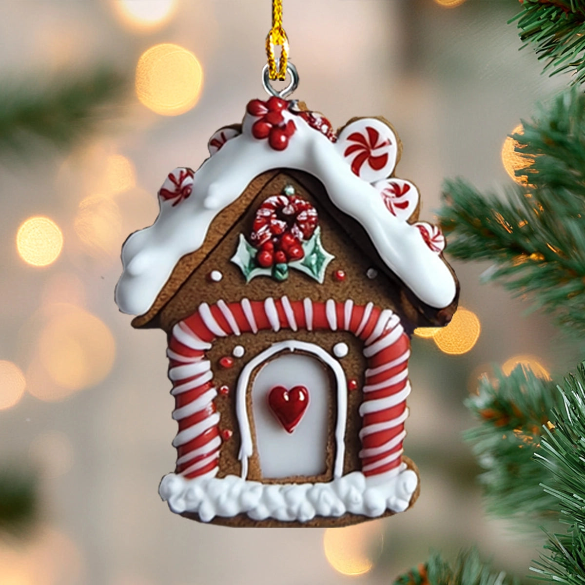 Acrylic Ornament Sweet Christmas House Elegant Christmas Tree Ornament