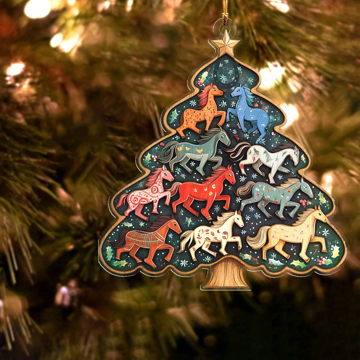 Acrylic Ornament Sweet Horses Lovely Special Holiday Tree Decor