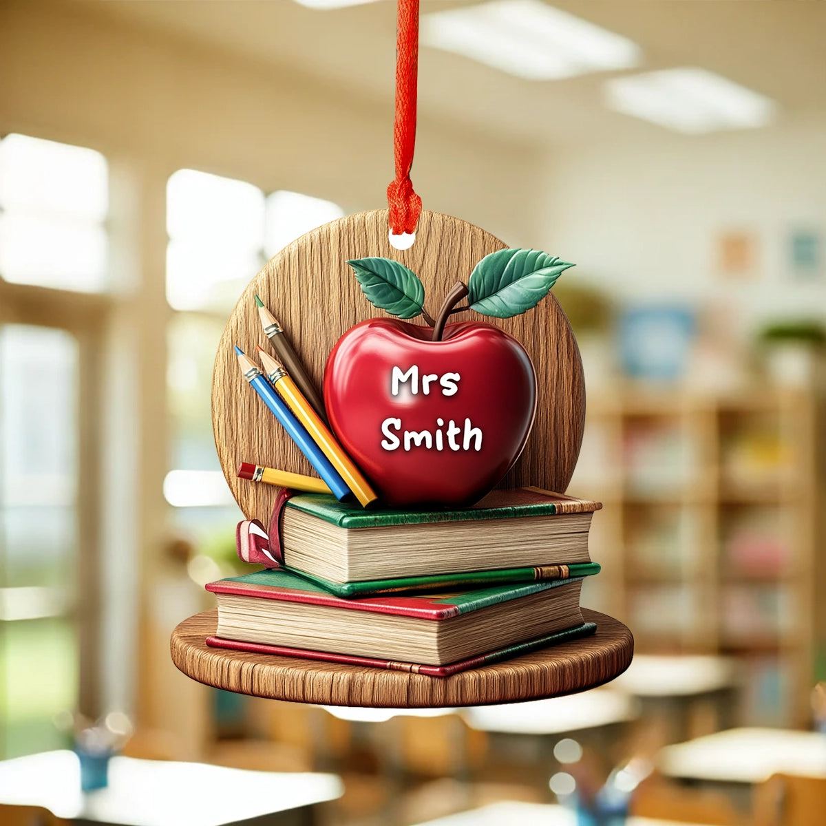 Acrylic Ornament The Apple Of Knowledge Trendy Everyday Merch Gift Warm Winter Home Ornament